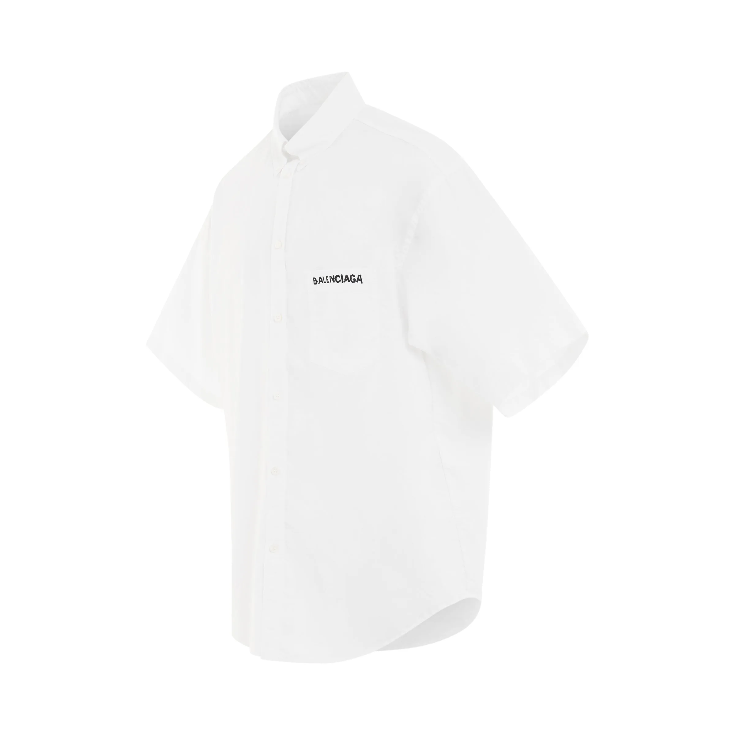Logo Short Sleeve Oversized Shirt in White sold by MARAIS product image thumbnail 2