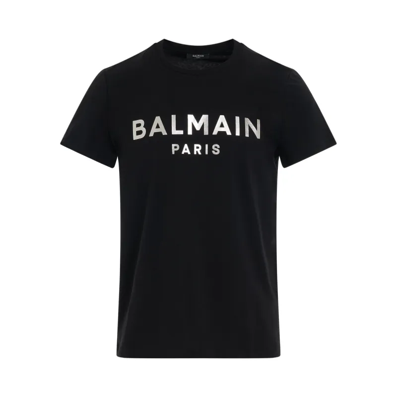 Foil Classic Fit T-Shirt in Black/Silver made by MARAIS