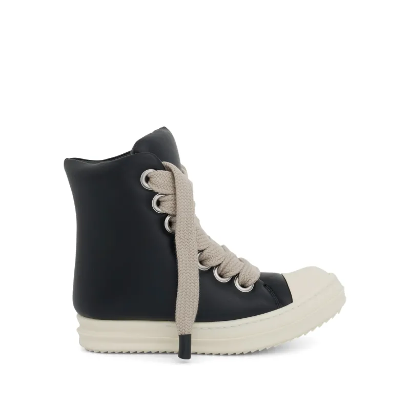 Jumbo Lace Padded Sneakers in Black & Milk sold by MARAIS