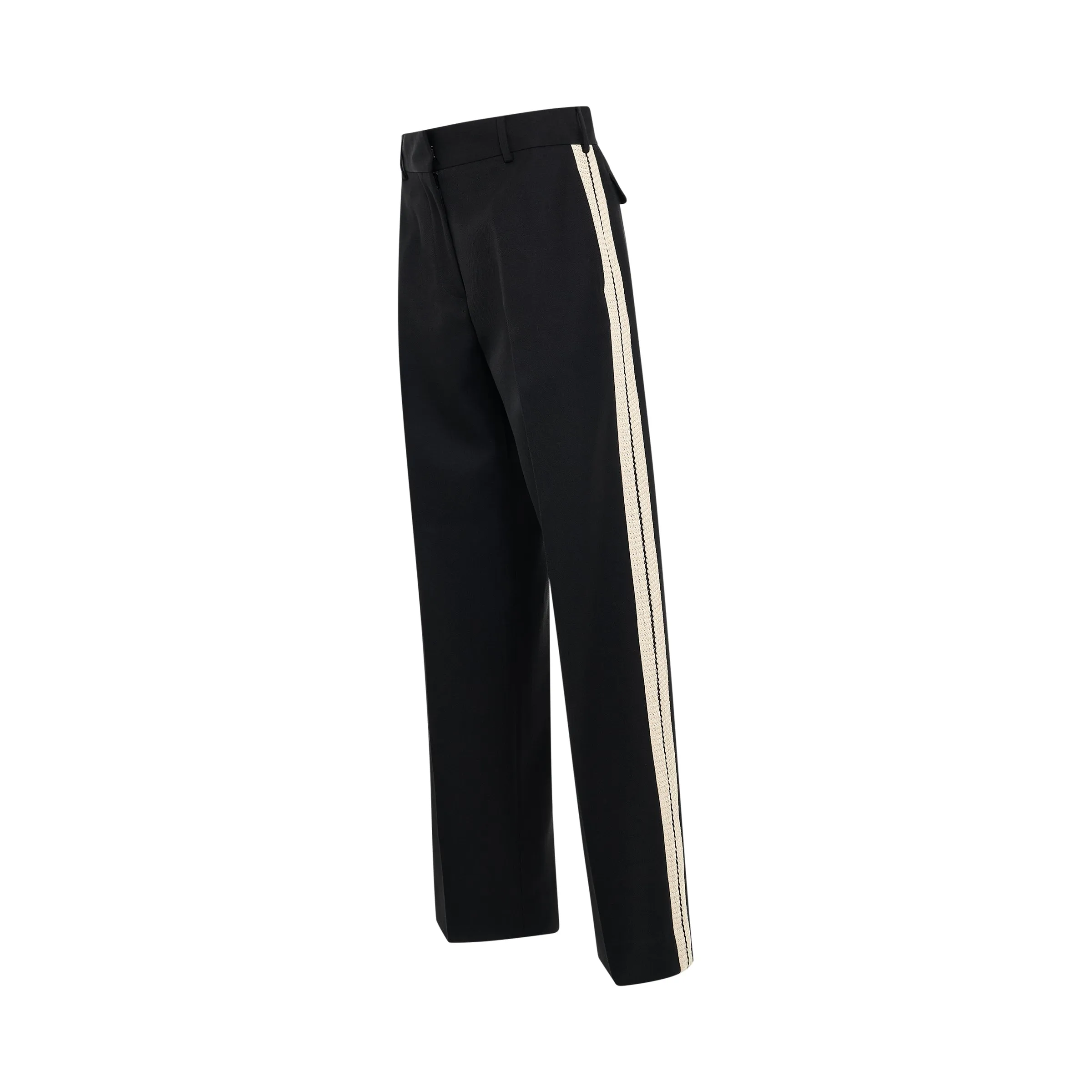 Knit Tape Suit Pants in Black/Off White sold by MARAIS product image thumbnail 2