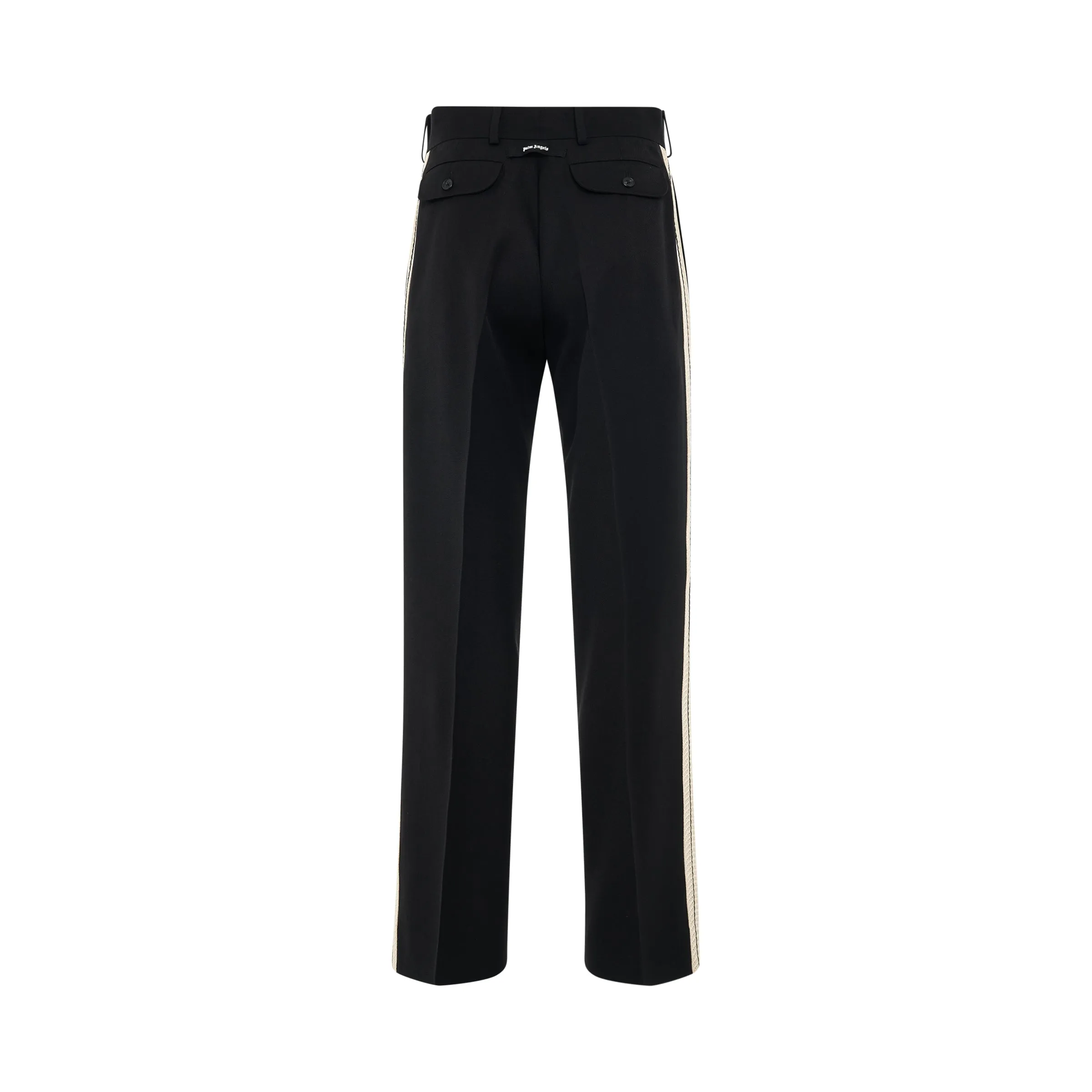 Knit Tape Suit Pants in Black/Off White sold by MARAIS product image thumbnail 4