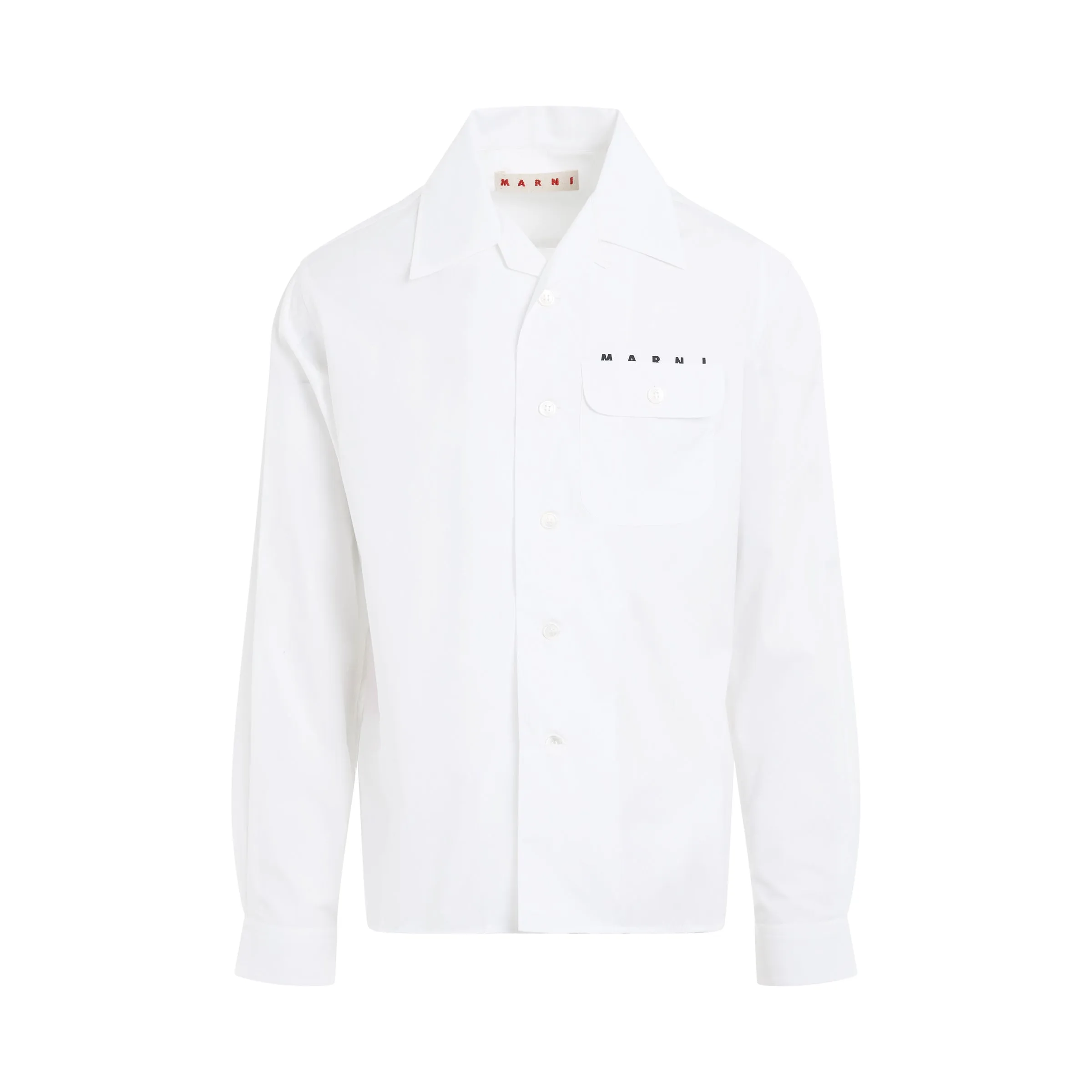 Logo Long Sleeve Shirt in Lily White sold by MARAIS