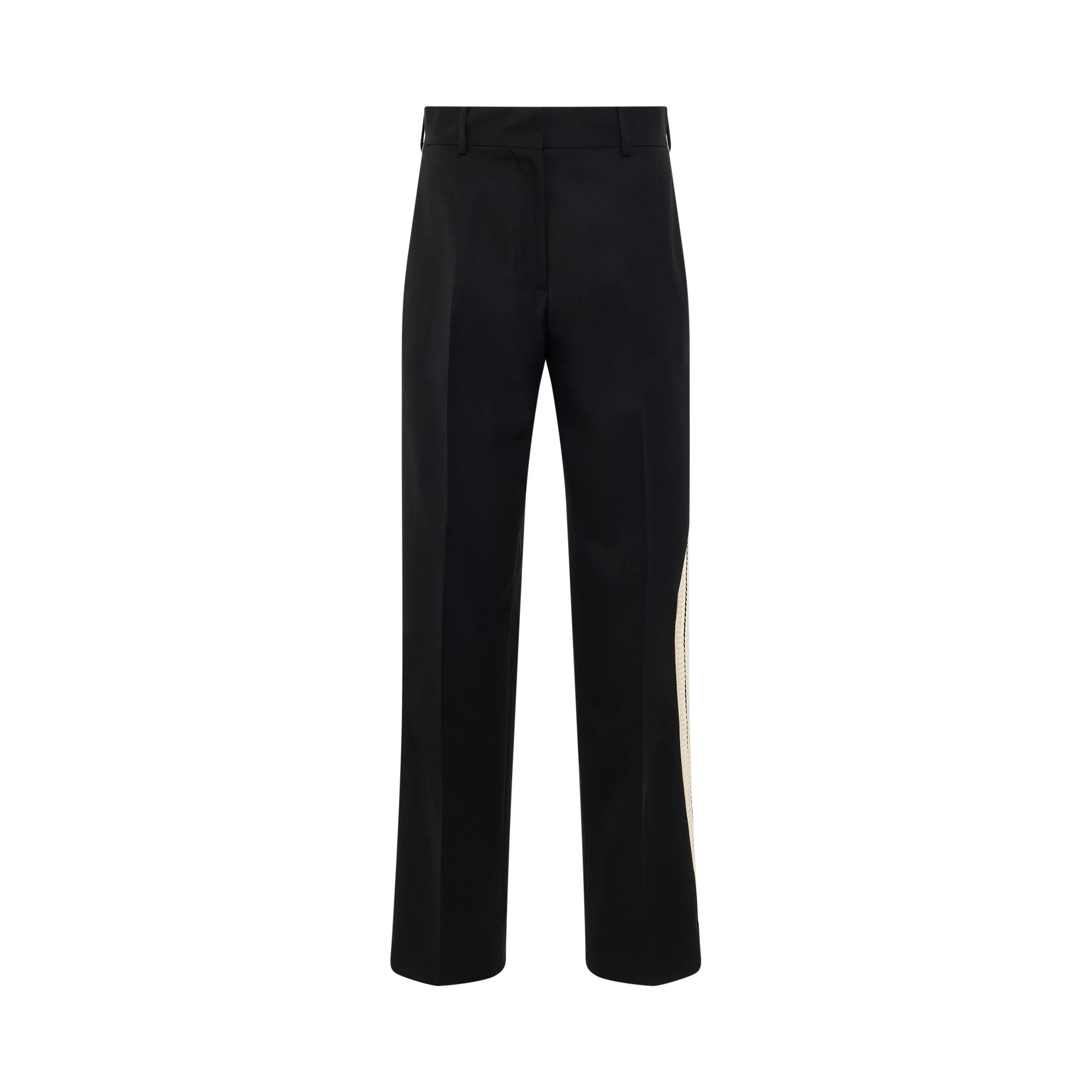 Knit Tape Suit Pants in Black/Off White sold by MARAIS