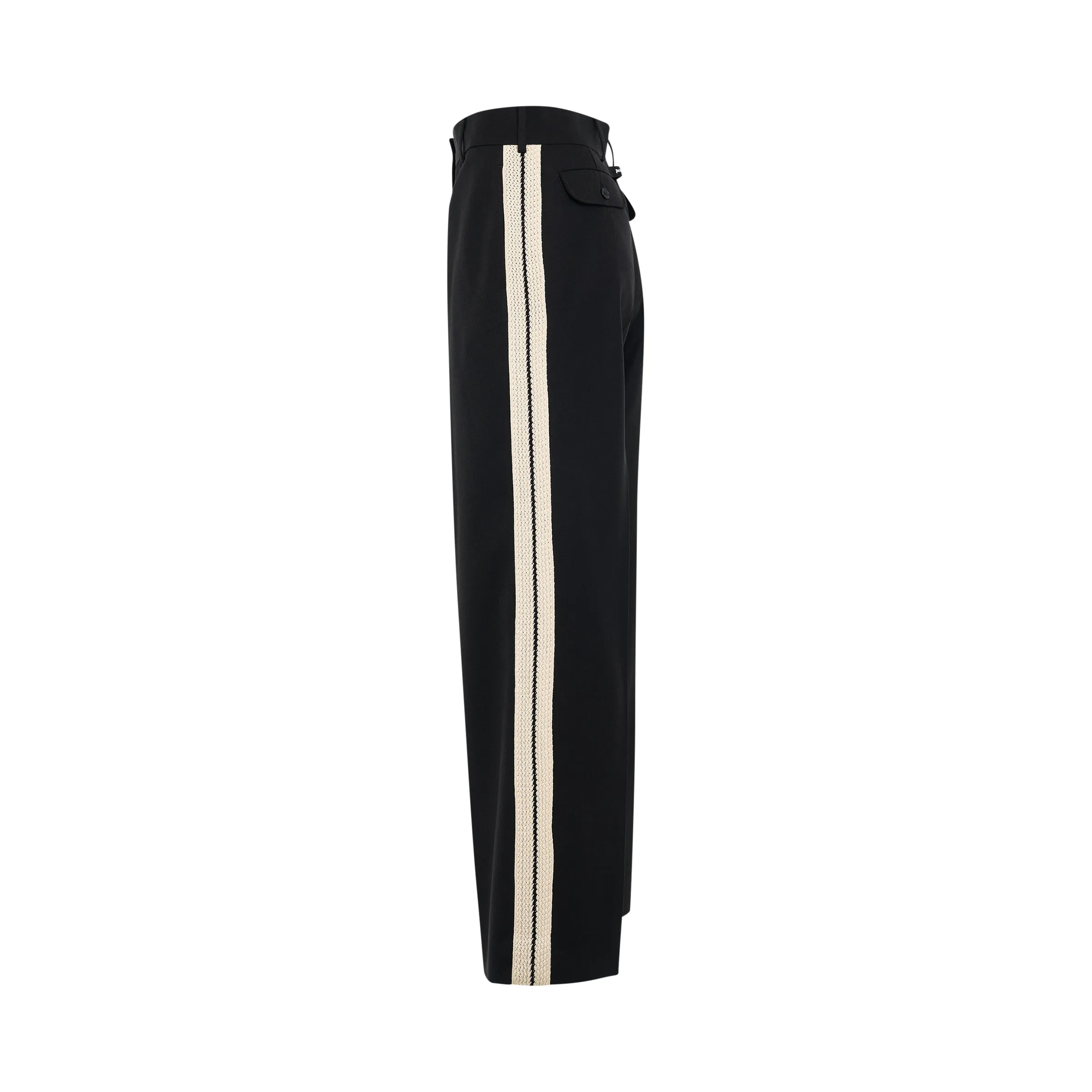 Knit Tape Suit Pants in Black/Off White sold by MARAIS product image thumbnail 3