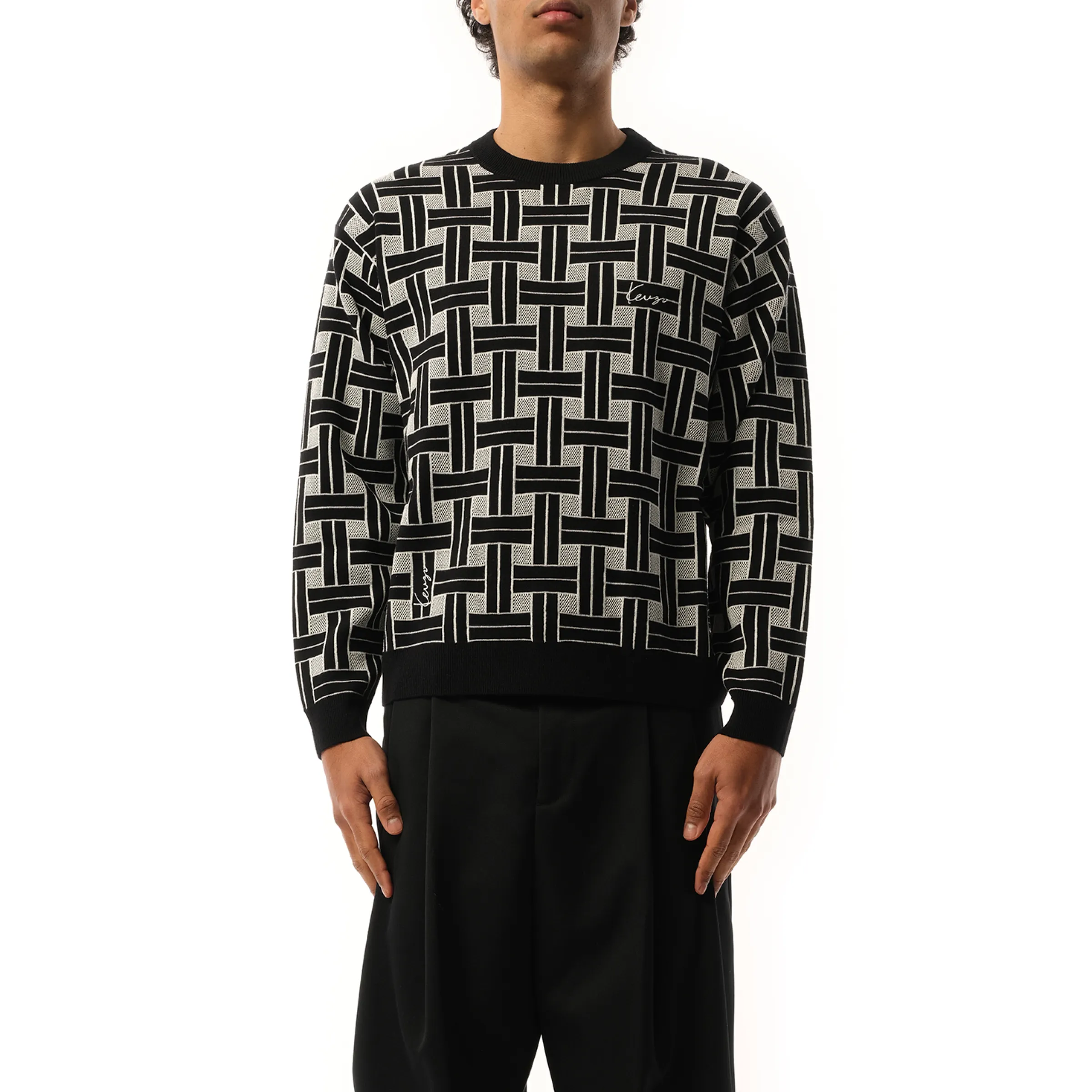 Kenzo Weave Sweater in Black sold by MARAIS