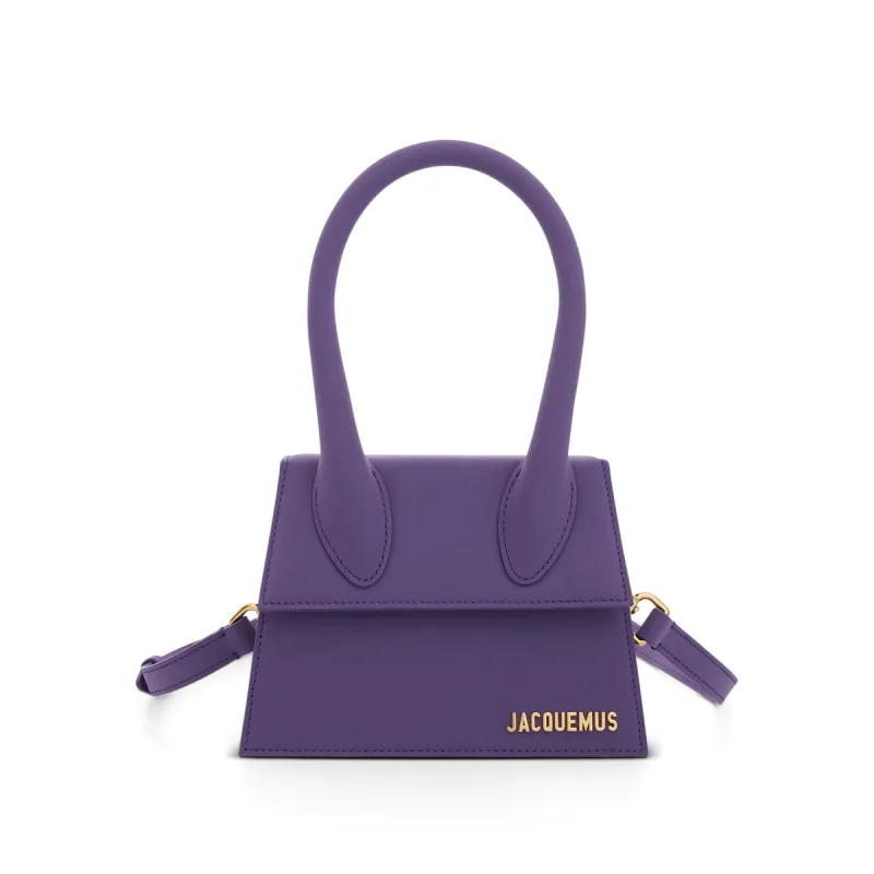 Le Chiquito Moyen Leather Bag in Purple sold by MARAIS
