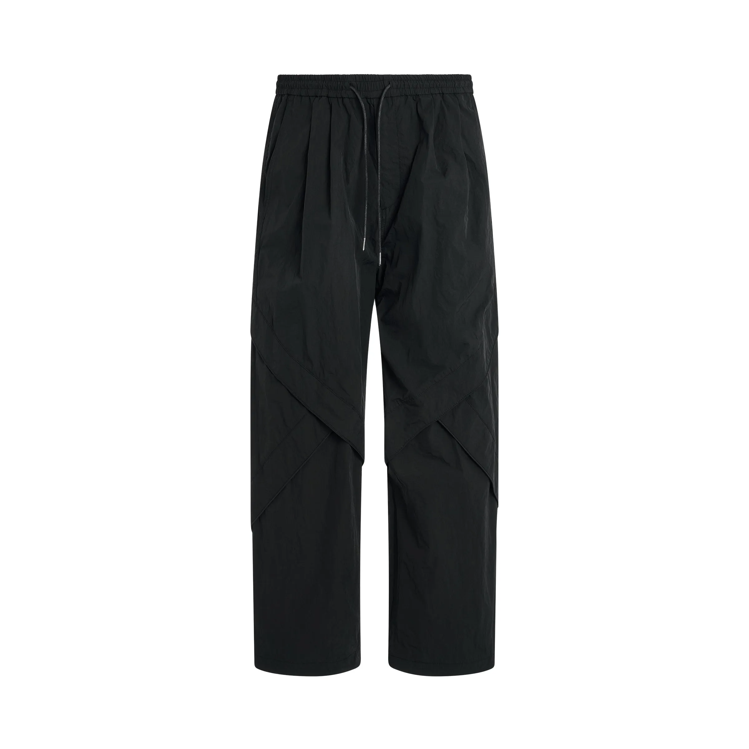 Nylon Piped Pants in Black sold by MARAIS