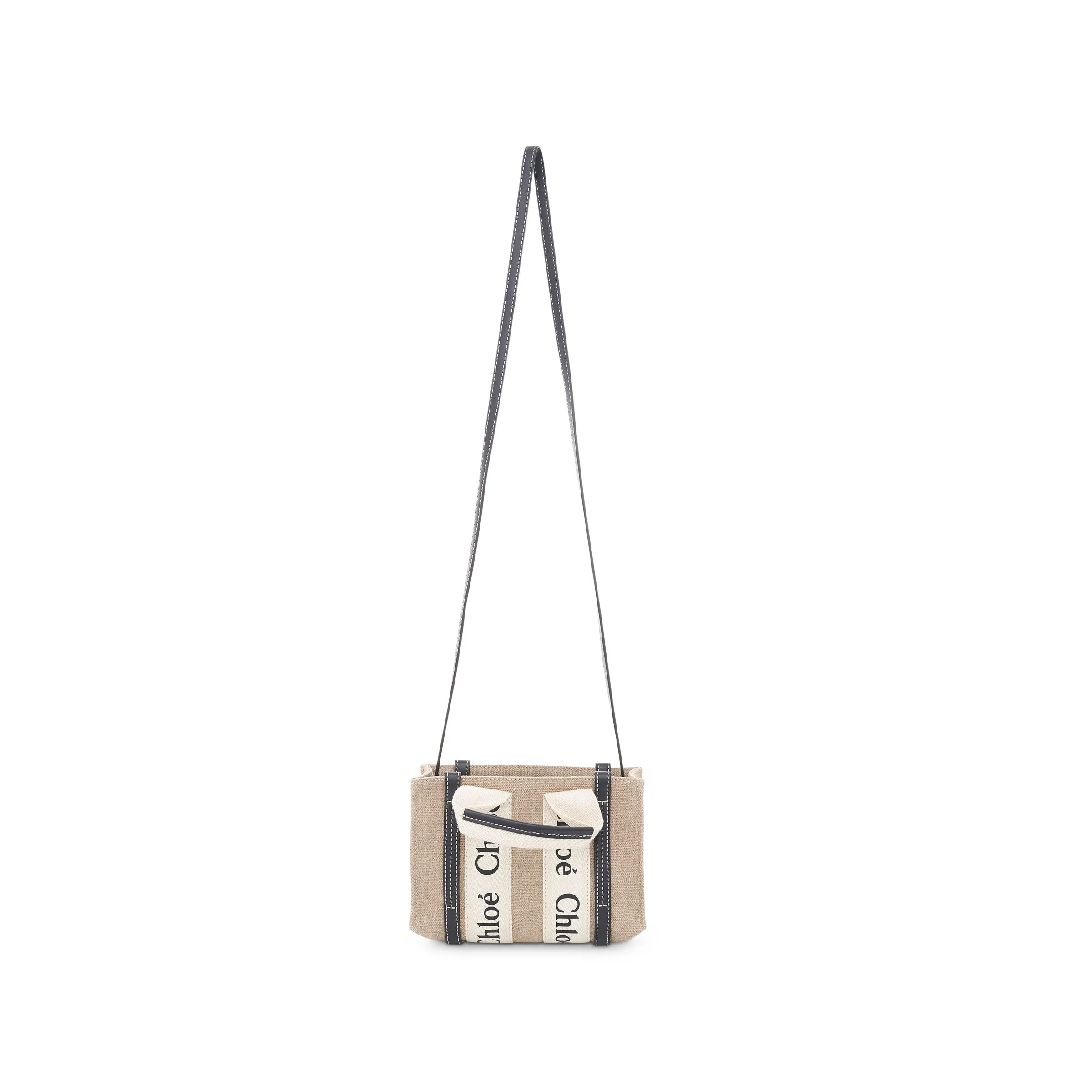 Mini Woody Tote Bag with Strap in White/Blue sold by MARAIS product image thumbnail 2