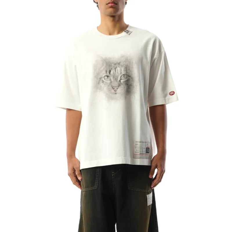 Cat Printed T-Shirt in White sold by MARAIS