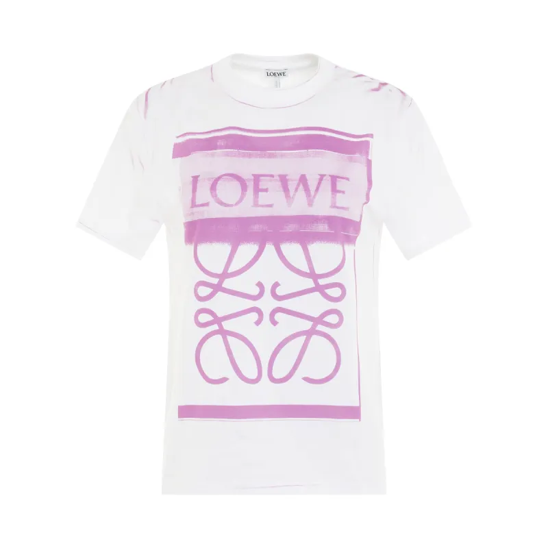 Logo Anagram Print T-Shirt in White/ Pink sold by MARAIS