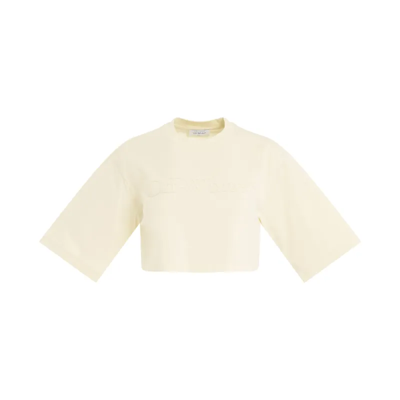Big Logo X Crop T-Shirt in Beige sold by MARAIS