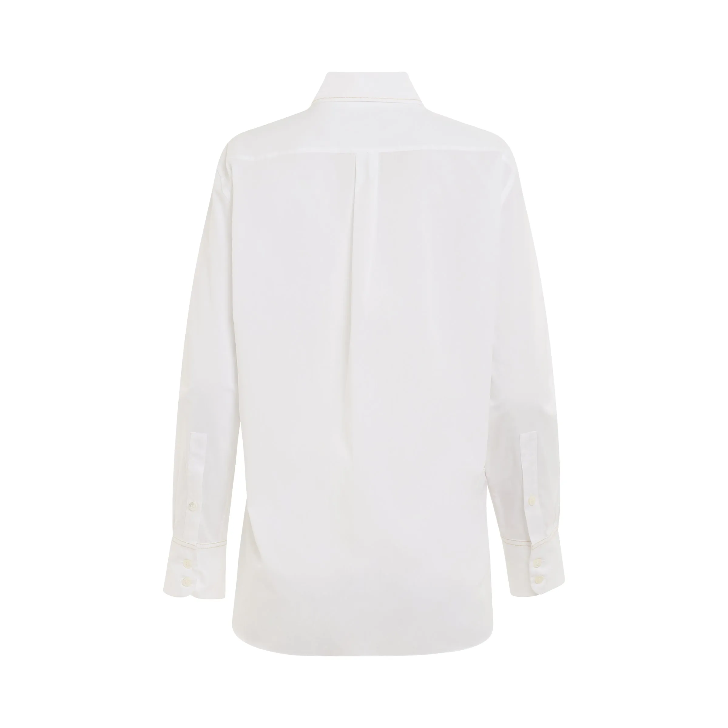 Logo Embroidered Button Shirt in Lily White sold by MARAIS product image thumbnail 4