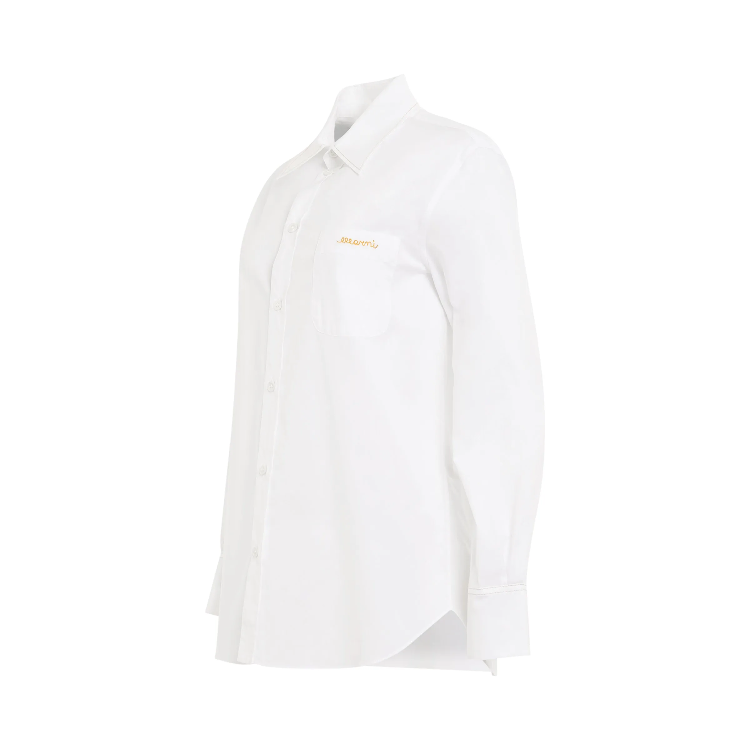 Logo Embroidered Button Shirt in Lily White sold by MARAIS product image thumbnail 2