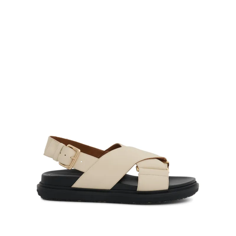 Fussbett Criscross Sandal in Silk White sold by MARAIS
