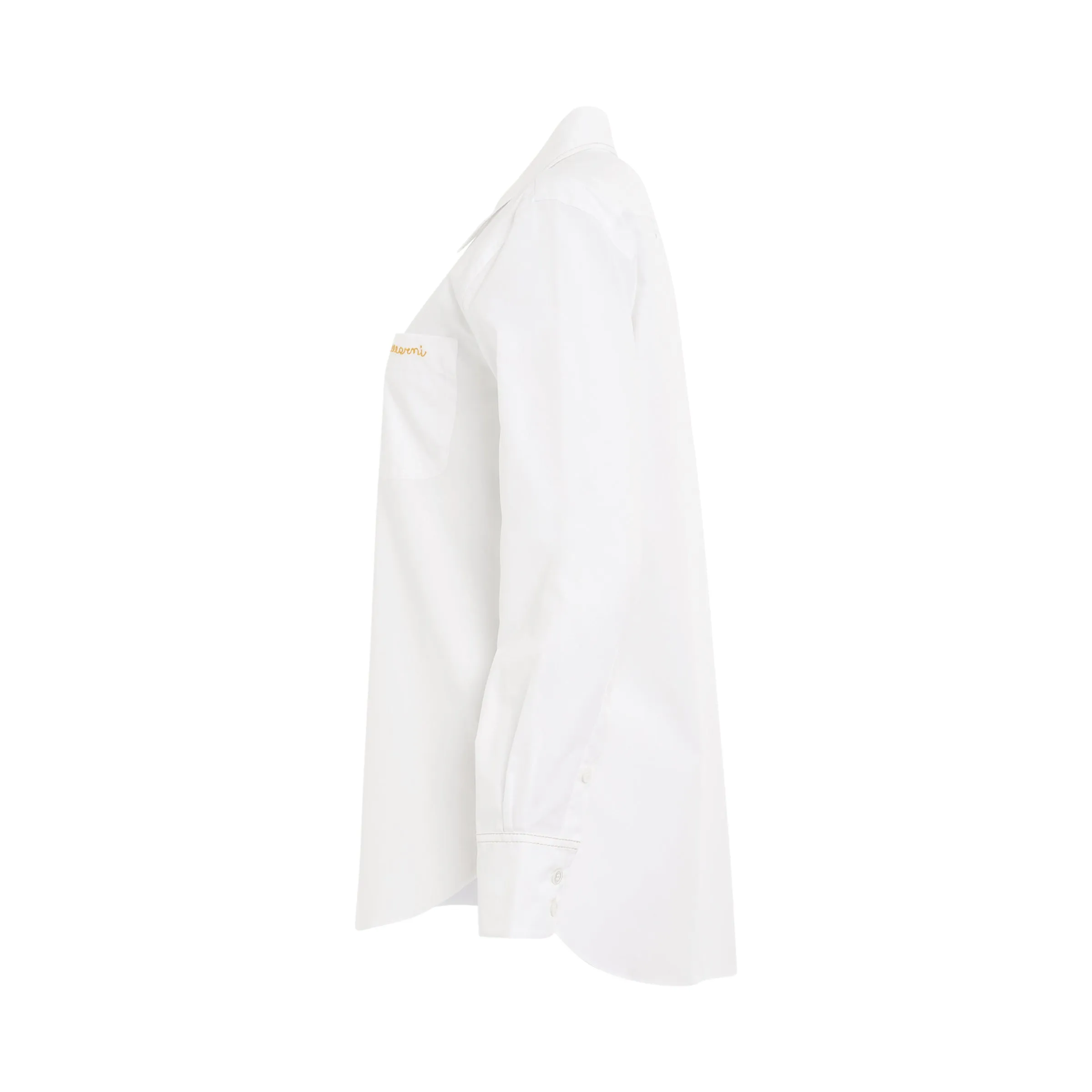Logo Embroidered Button Shirt in Lily White sold by MARAIS product image thumbnail 3