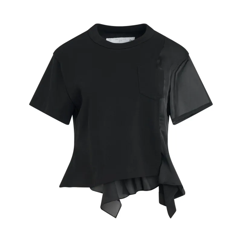 Cotton Layered T-Shirt in Black sold by MARAIS
