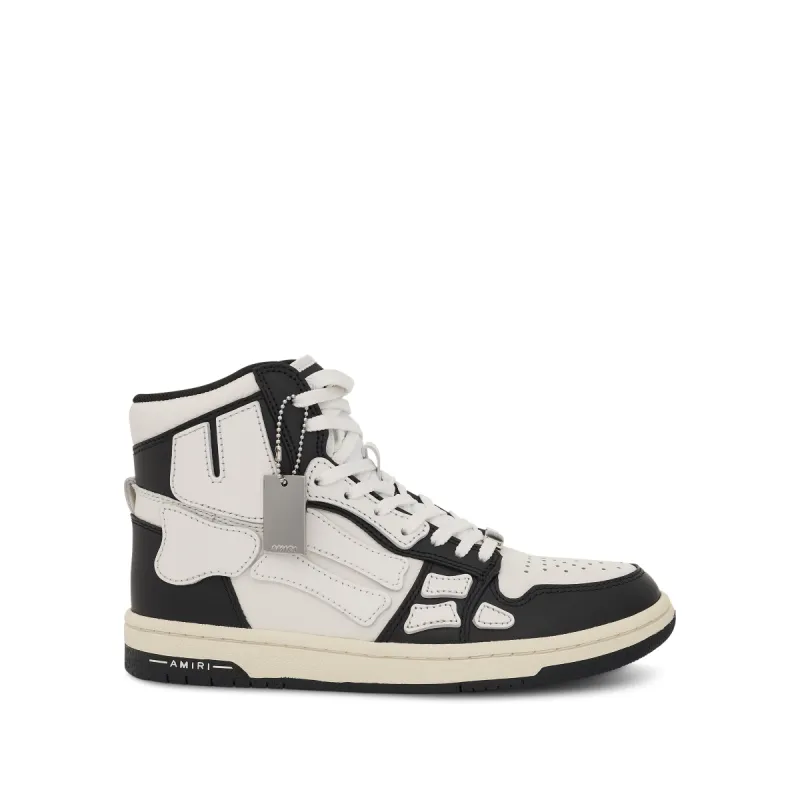 Skeleton High Leather Sneaker in Black/White sold by MARAIS
