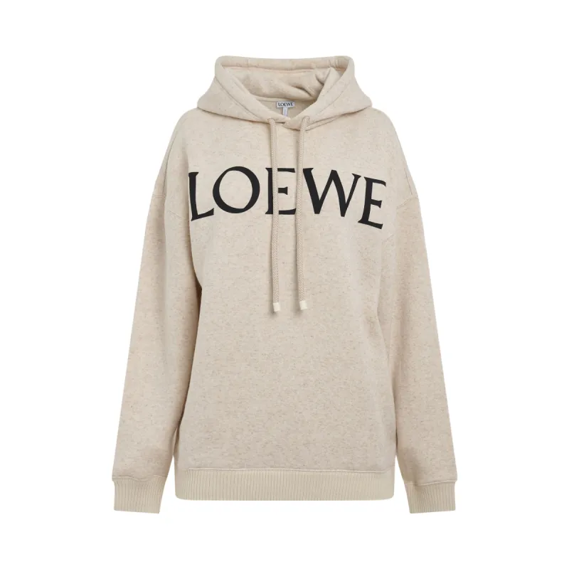 Logo Oversize Cotton Hoodie in Ivory sold by MARAIS