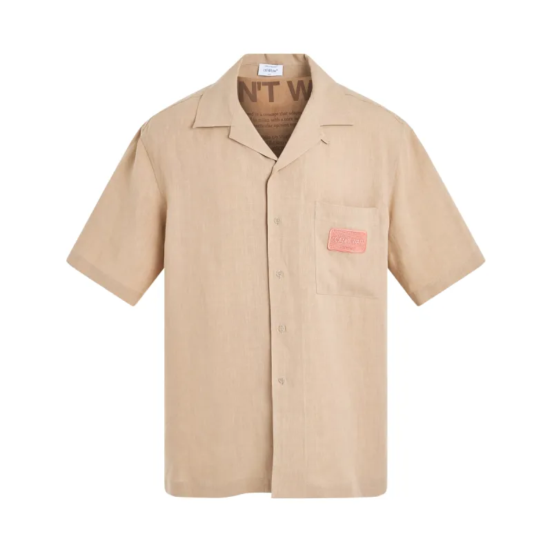 Linen Holiday Shirt in Sand sold by MARAIS