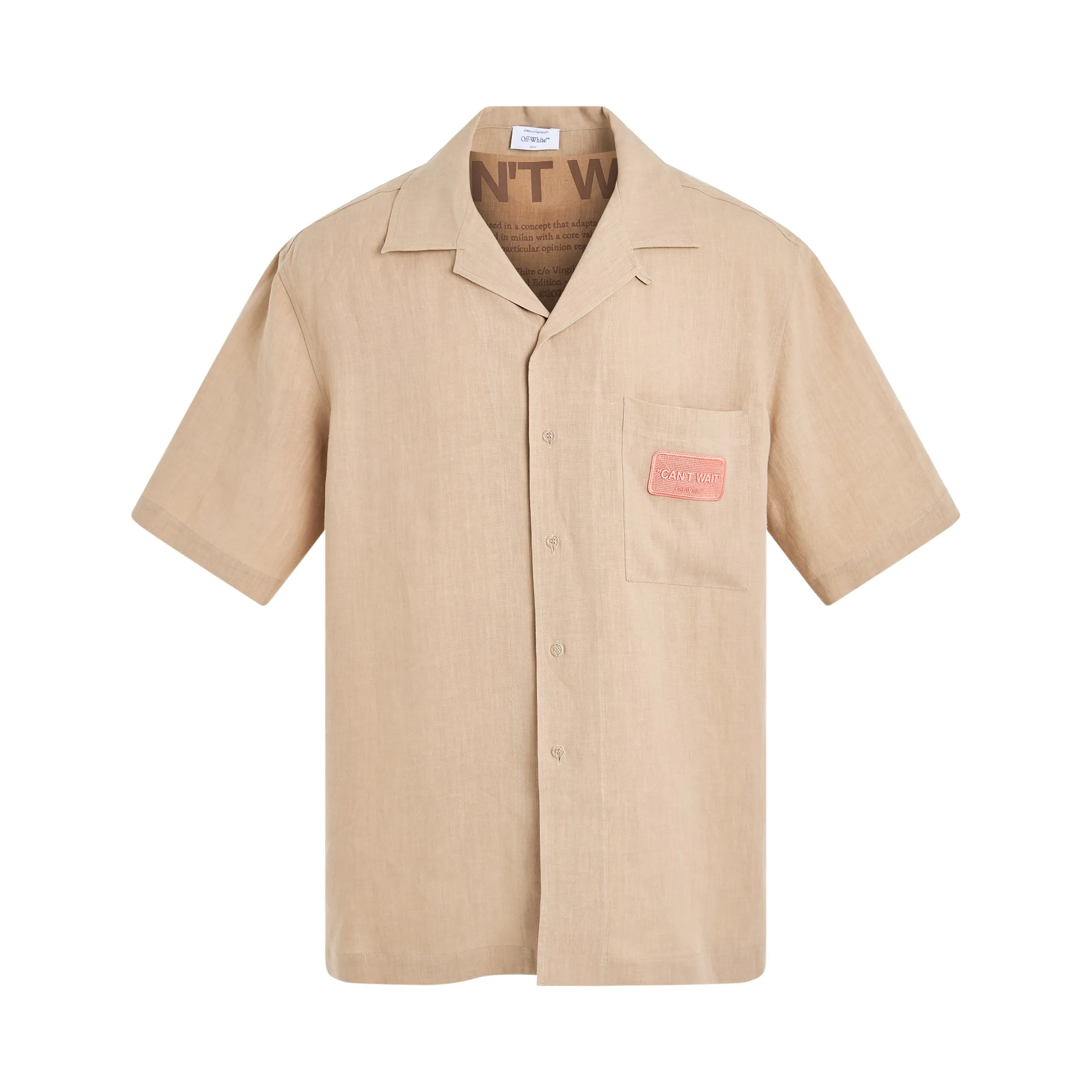 Linen Holiday Shirt in Sand sold by MARAIS