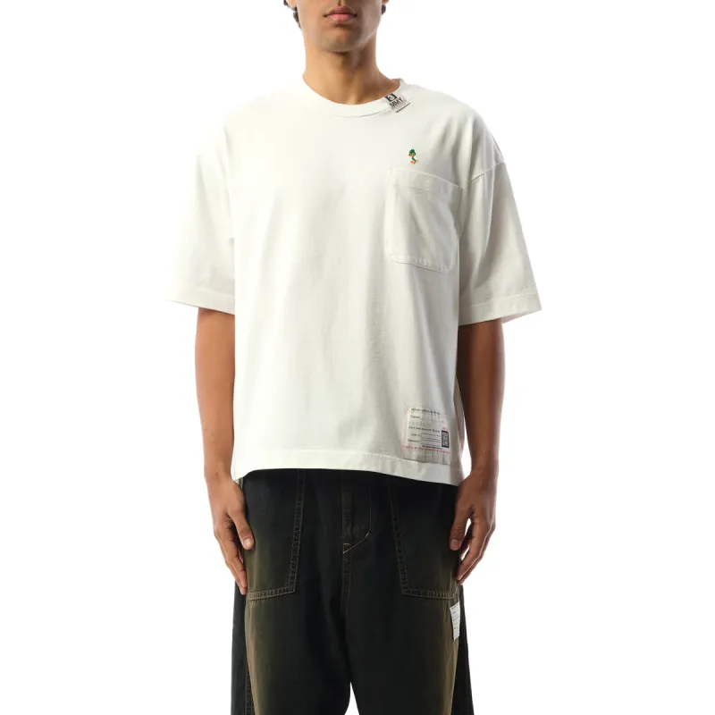 Duck Embroidery T-Shirt in White sold by MARAIS