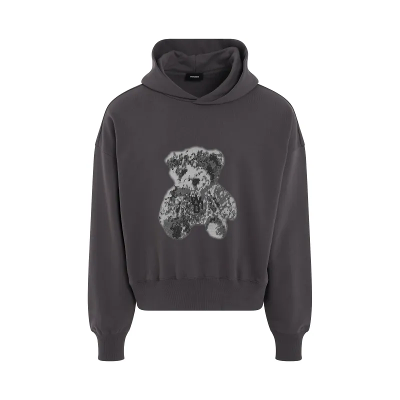Pixel Teddy Hoodie in Charcoal sold by MARAIS