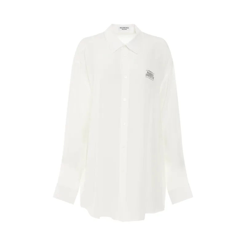 Light Silk Crepe Fluid Blouse in White made by Balenciaga