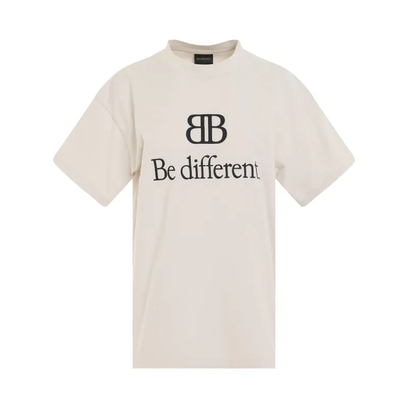 Be Different Vintage Jersey Medium Fit T-Shirt in Ecru/Black sold by MARAIS