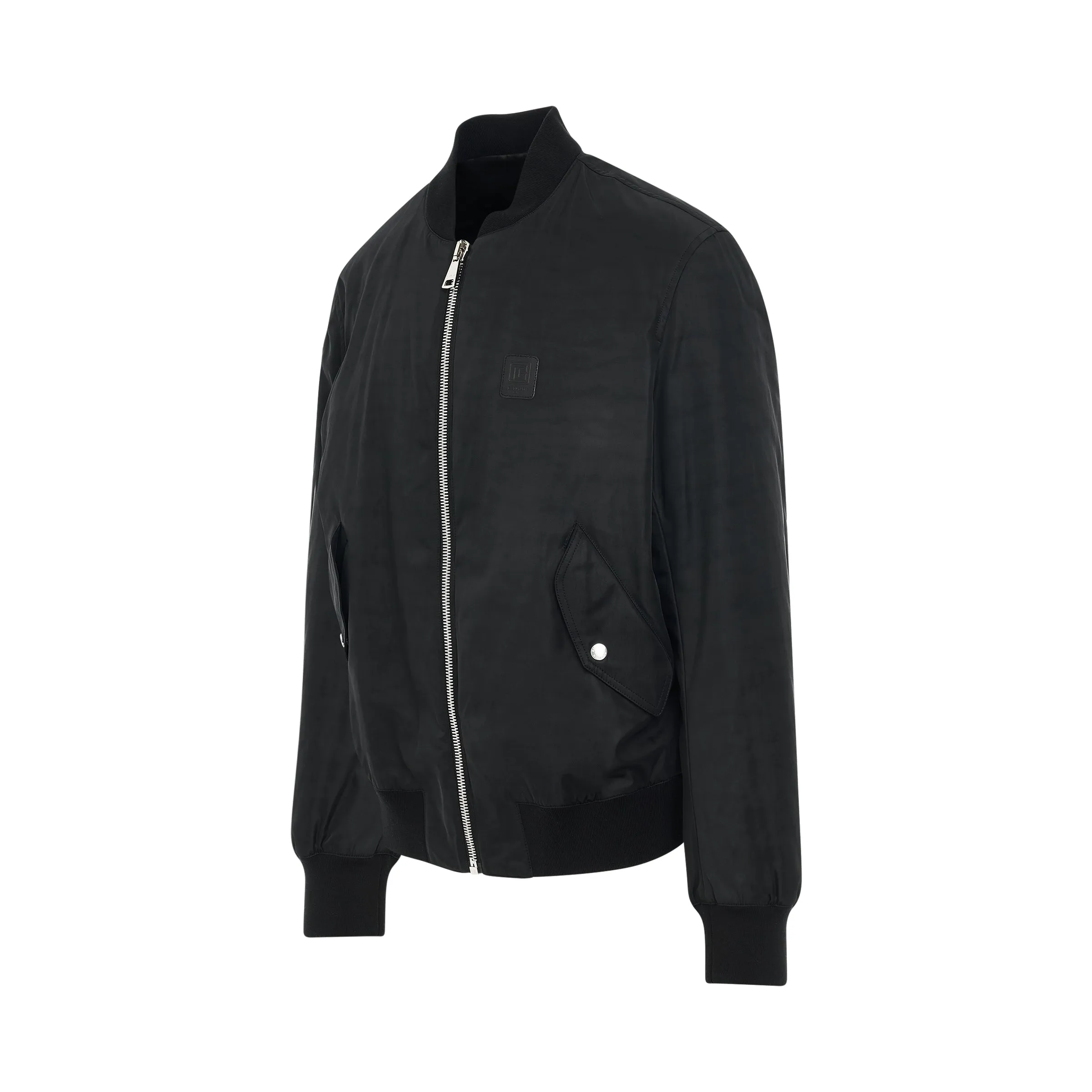 Logo Nylon Zipped Bomber Jacket in Black sold by MARAIS product image thumbnail 2