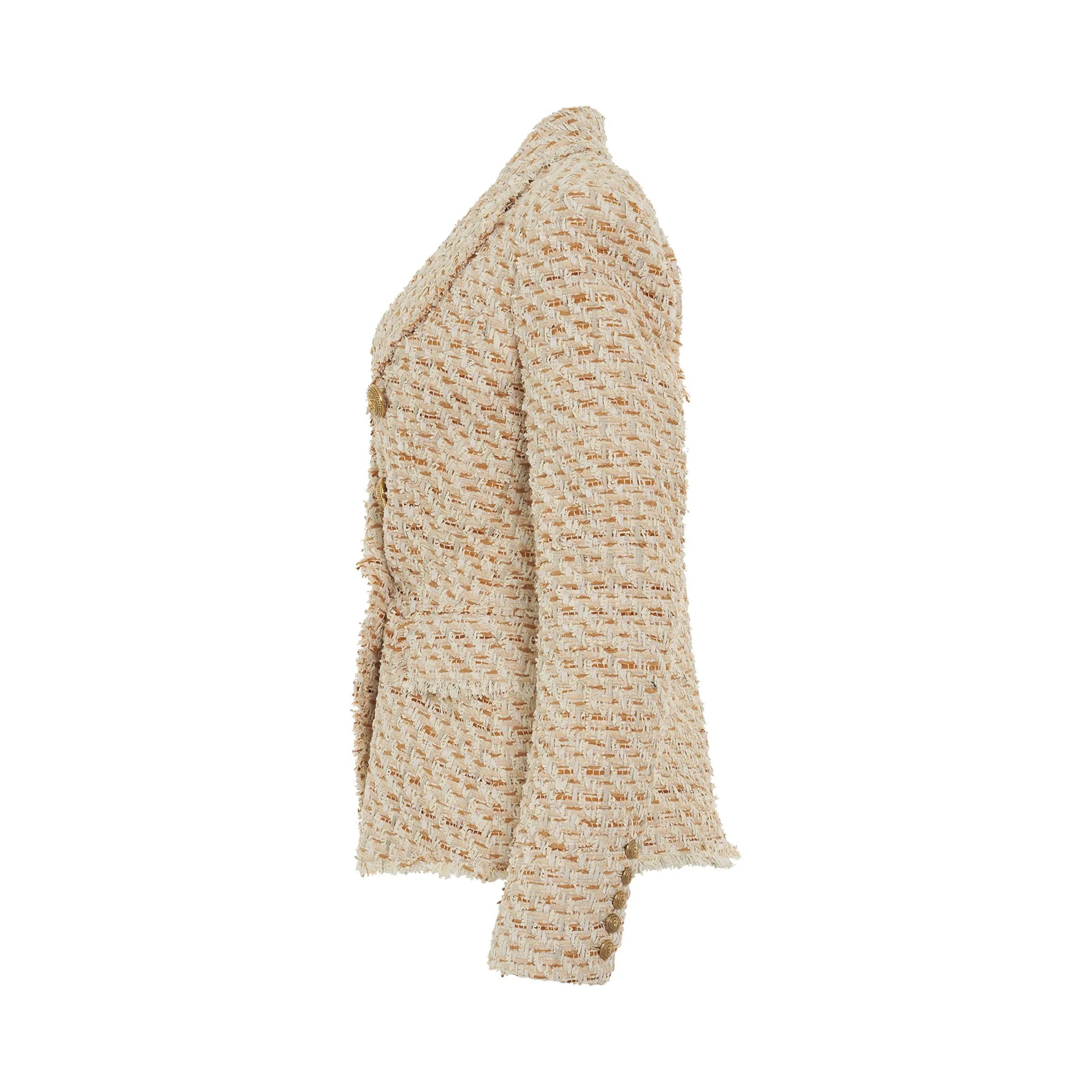 6 Button Tweed Jacket in Multi Beige sold by MARAIS product image thumbnail 3