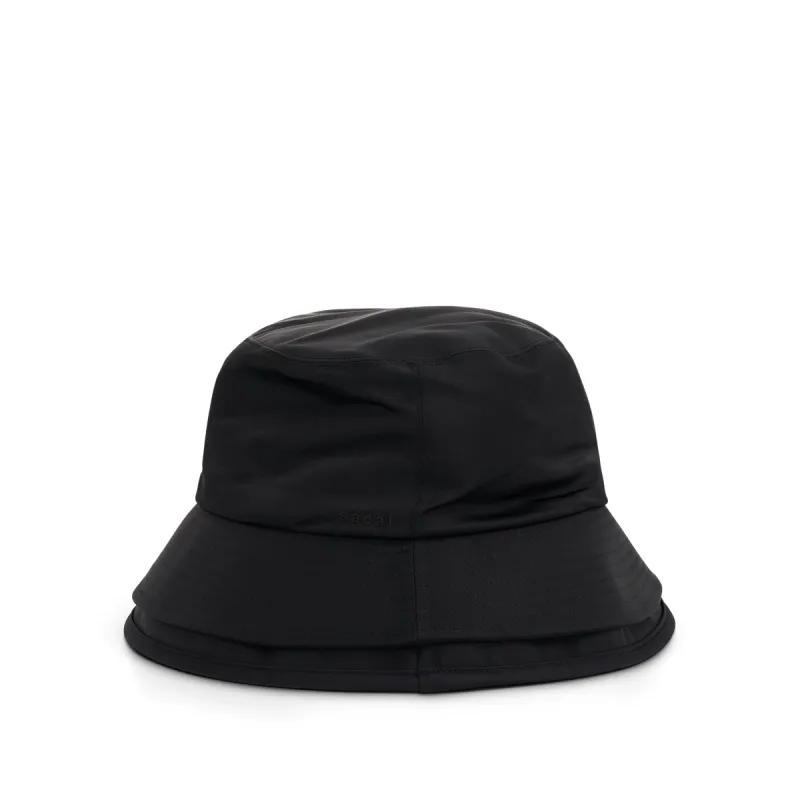 Double Brim Nylon Twill Hat in Black sold by MARAIS