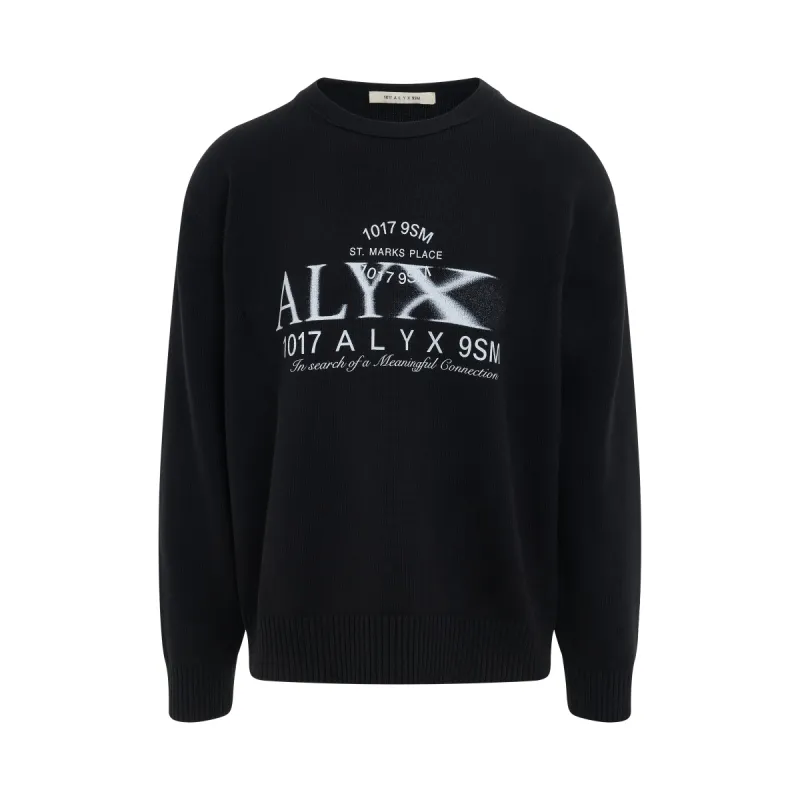 Graphic Crewneck Sweater in Black sold by MARAIS