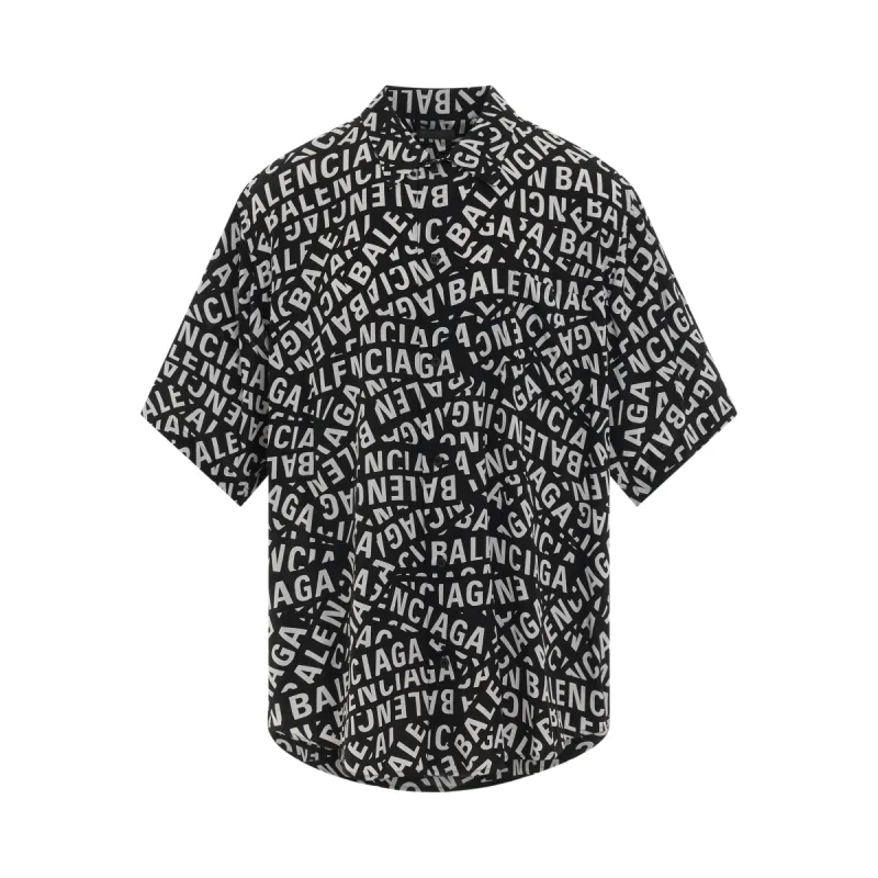 Short Sleeve Minimal Shirt in Black/Grey sold by MARAIS