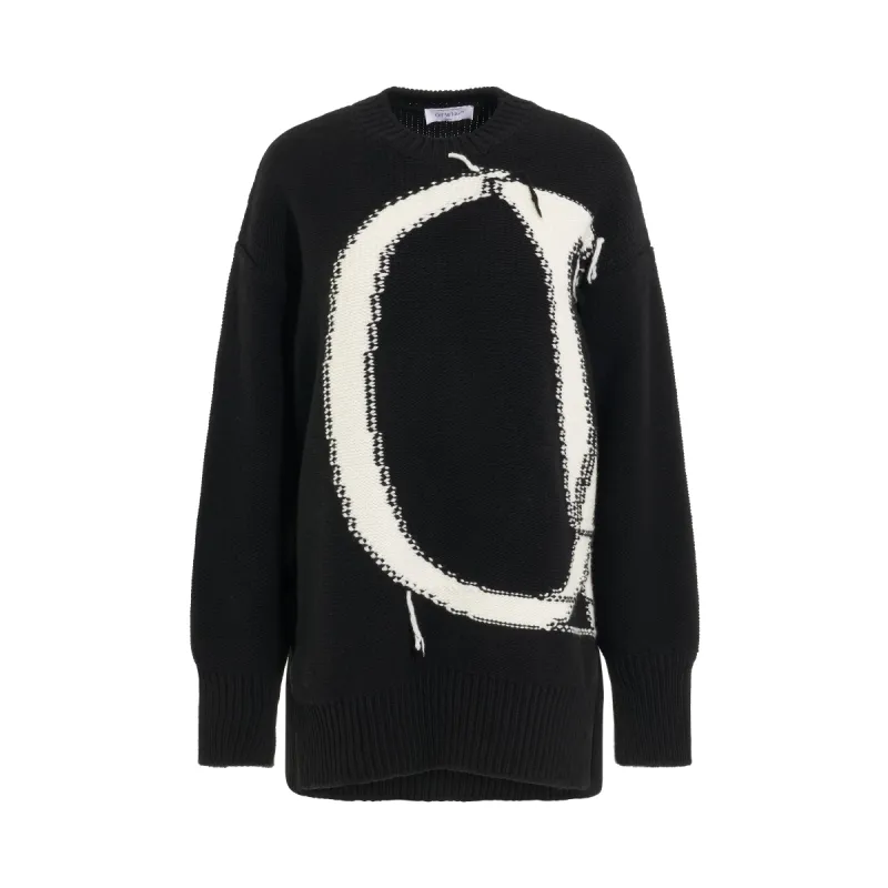 OW Maxi Logo Knitwear in Black sold by MARAIS