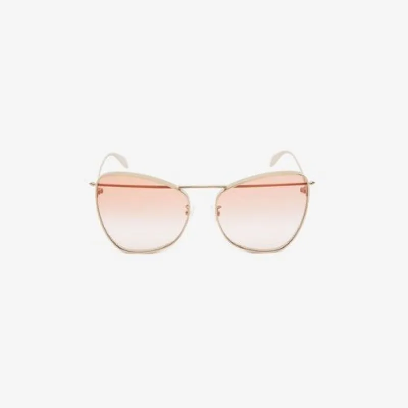 Cat Eye Frame Sunglasses in Gold/Orange made by MARAIS