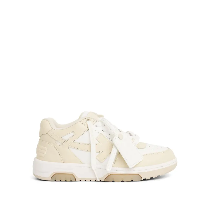 Out of Office Leather Sneaker in White & Beige sold by MARAIS