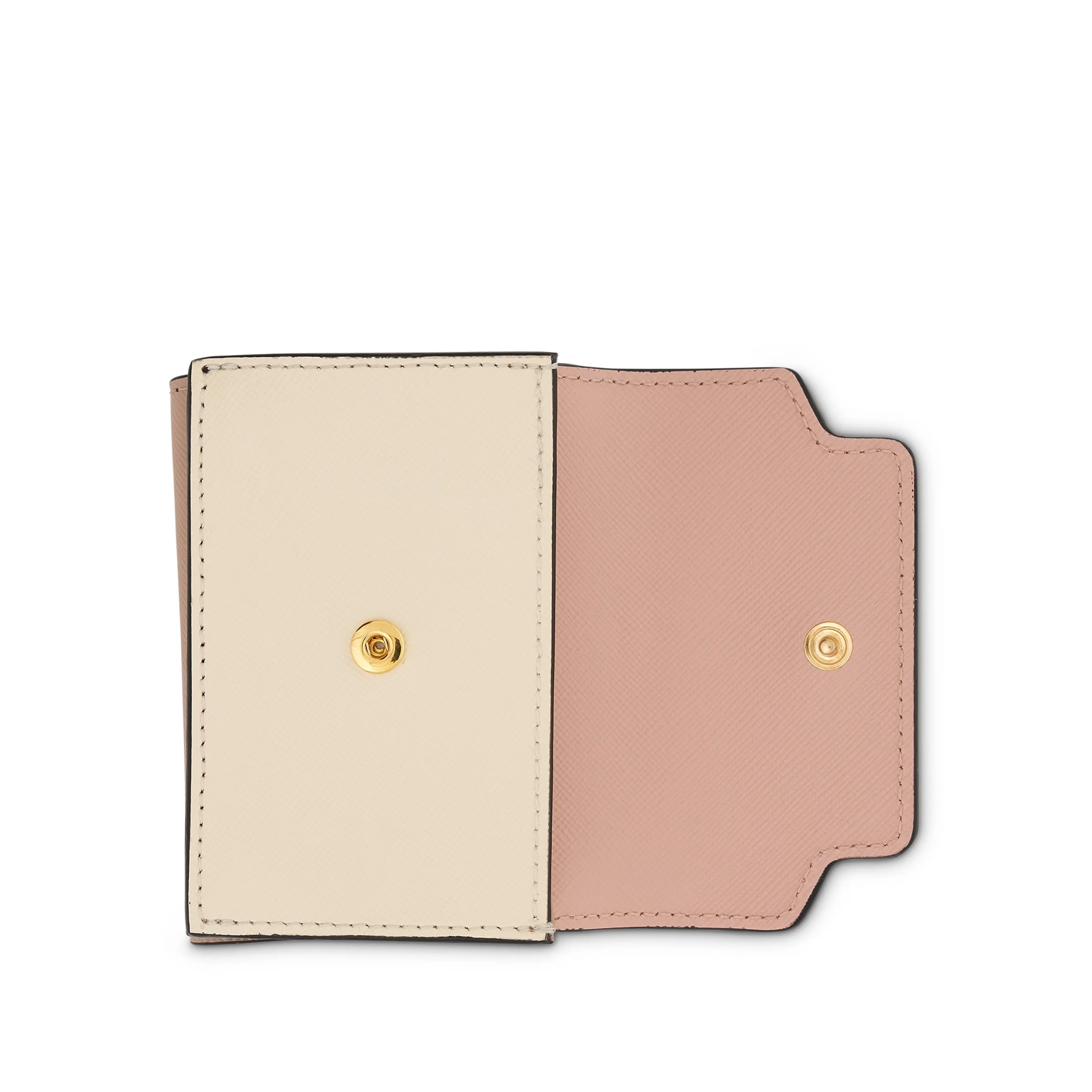 Trifold Saffiano Leather Wallet in Camellia/Talc sold by MARAIS product image thumbnail 4