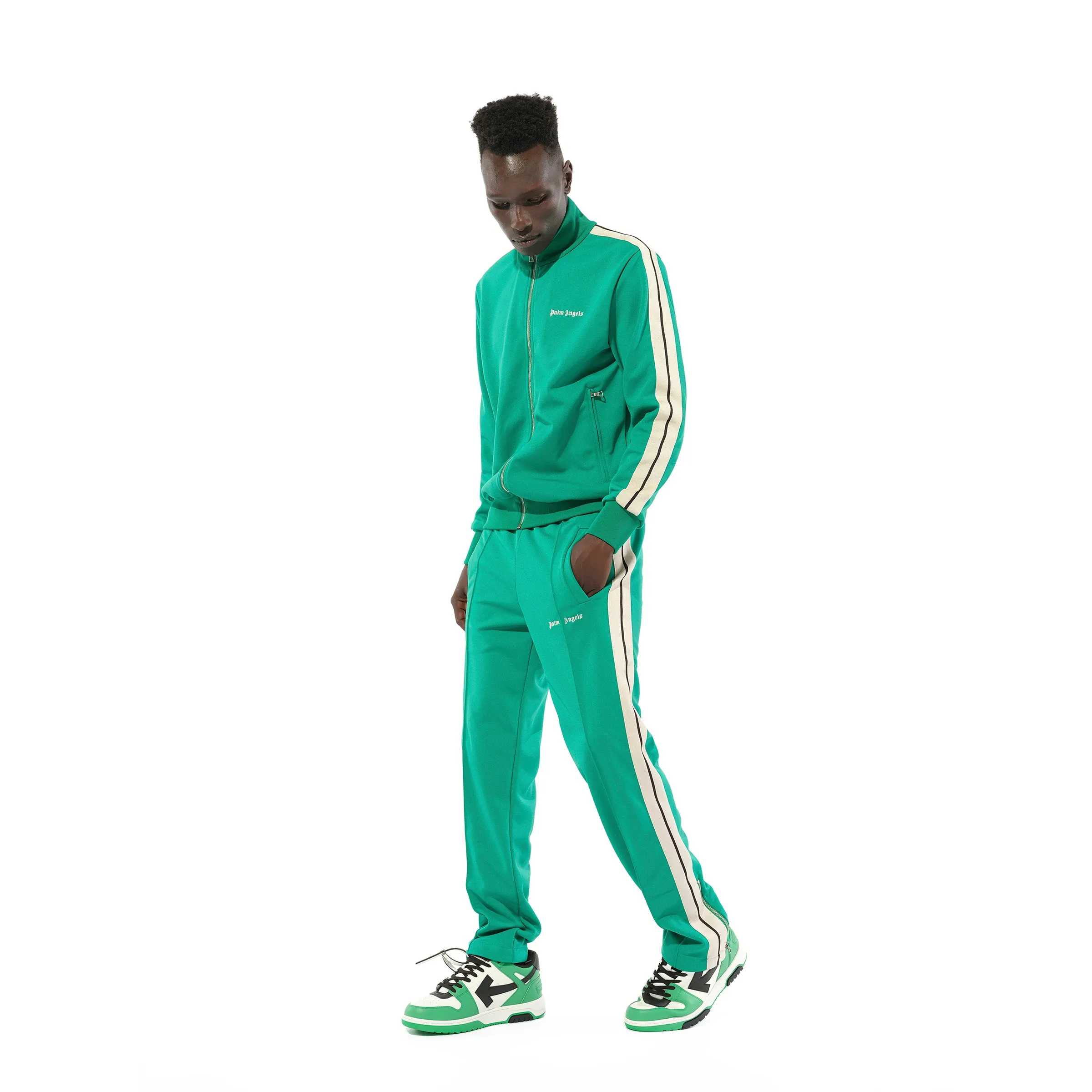 Classic Logo Track Jacket in Green/Off White sold by MARAIS product image thumbnail 2