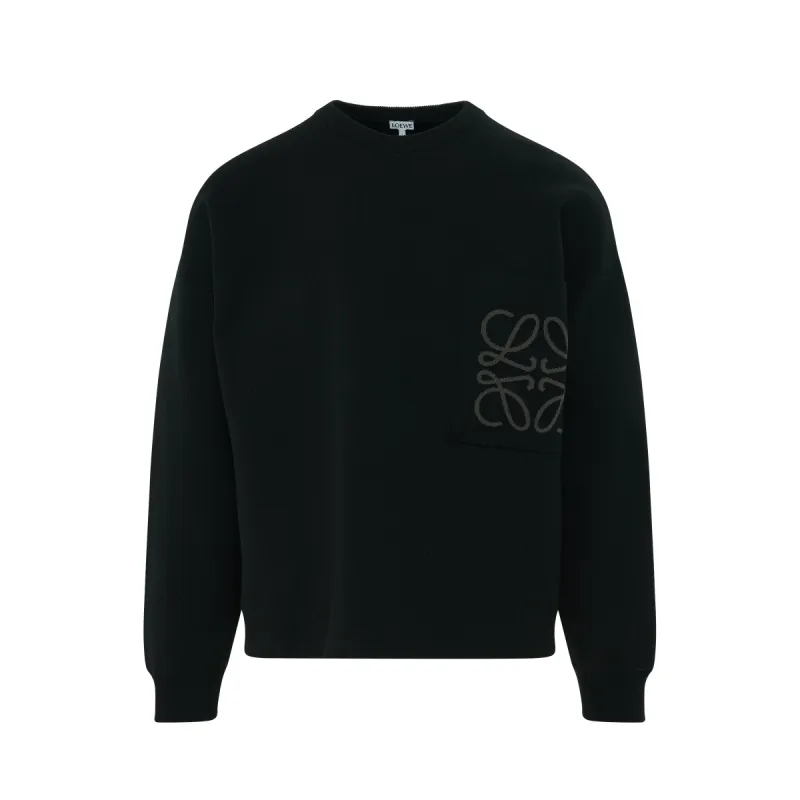 Anagram Pocket Sweater in Black sold by MARAIS