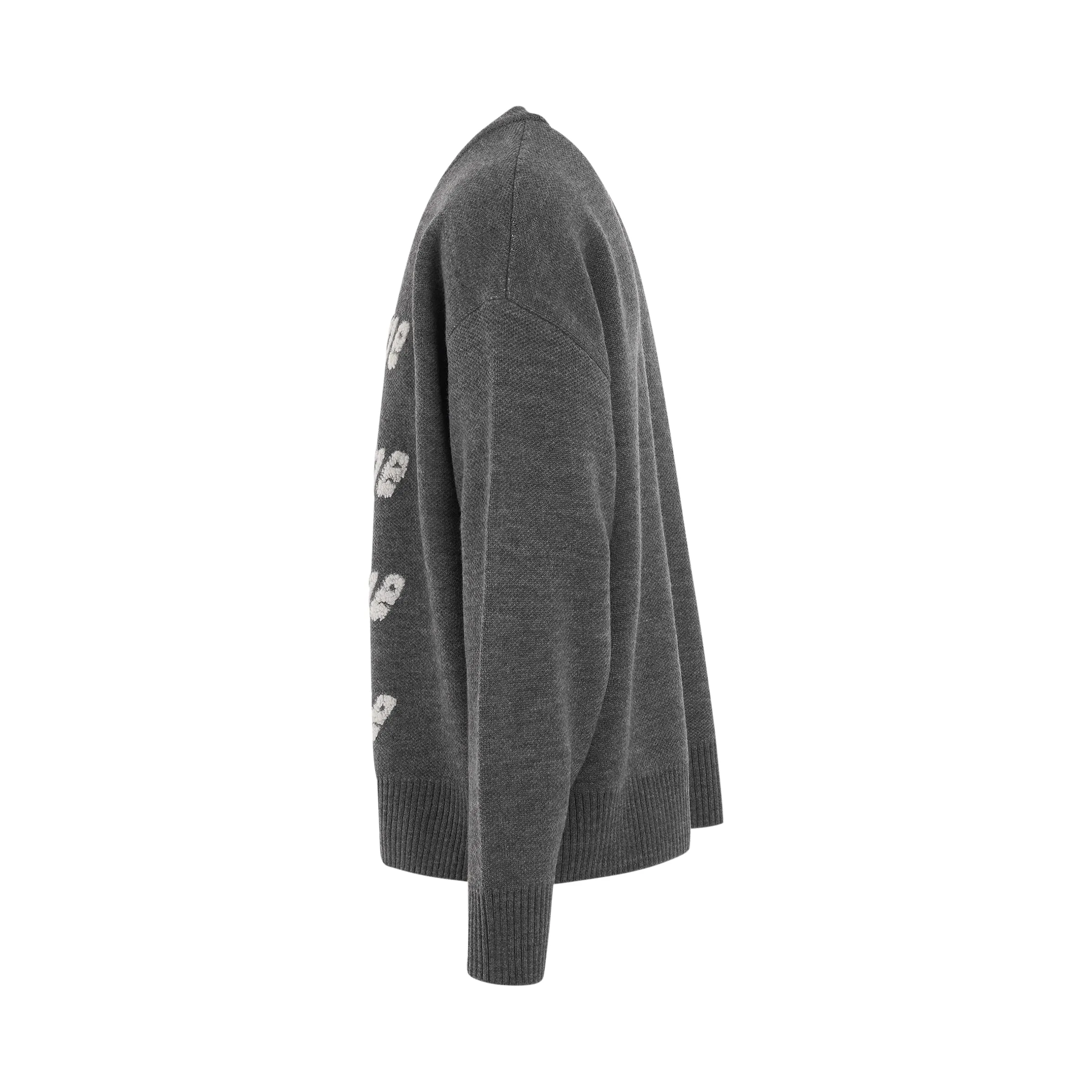 Logo Pile Knit Sweater in Grey sold by MARAIS product image thumbnail 3