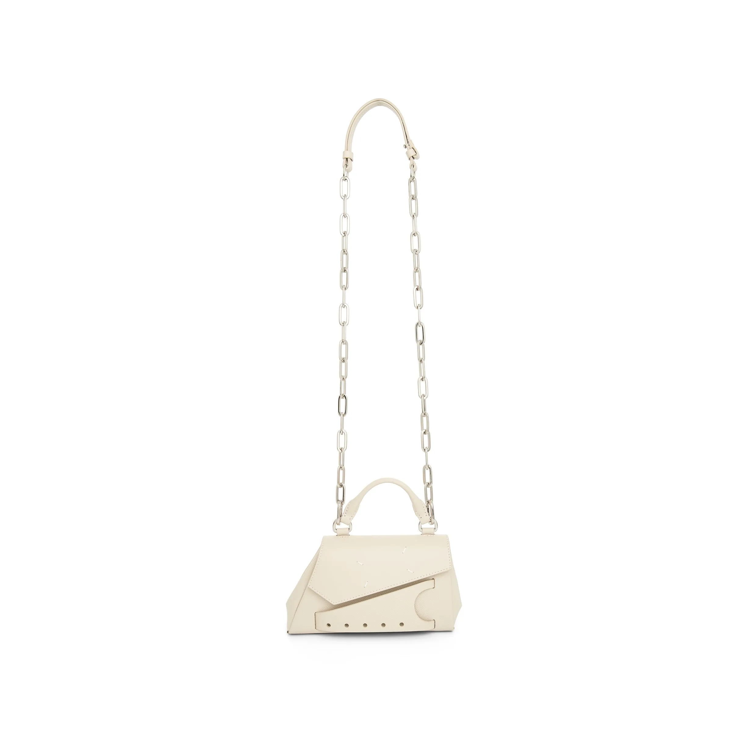 Micro Snatched Asymmetric Bag in Greige sold by MARAIS