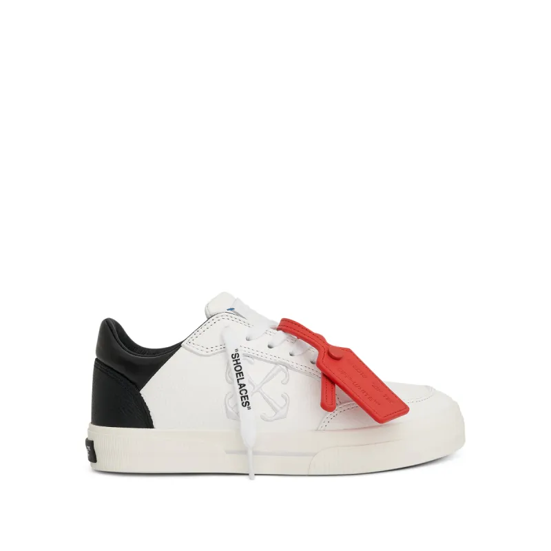 New Low Vulcanized Calf Leather Sneaker in White/Black sold by MARAIS