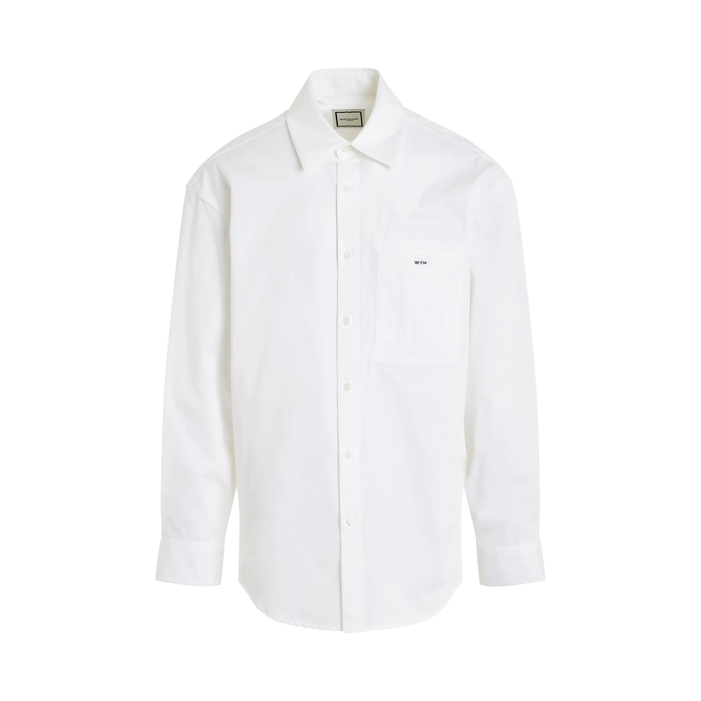 Back Logo Pocket Shirt in White sold by MARAIS