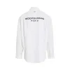 Back Logo Pocket Shirt in White sold by MARAIS