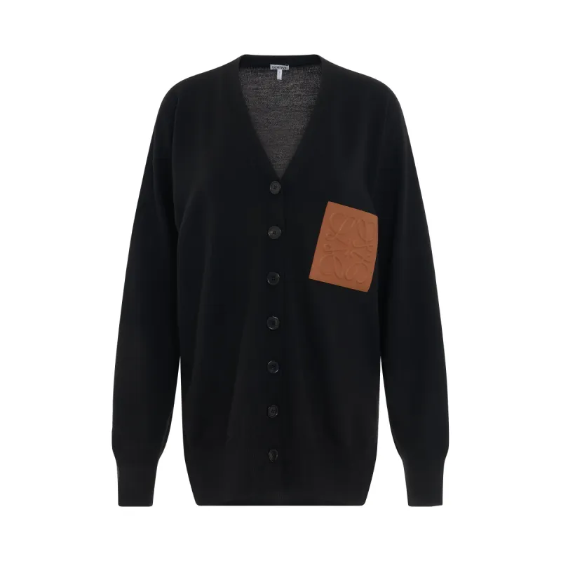 Anagram Pocket Cardigan in Black made by Loewe