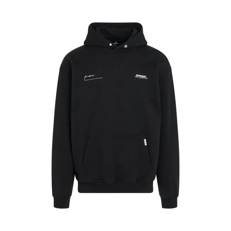 Patron of the Club Hoodie in Black sold by MARAIS