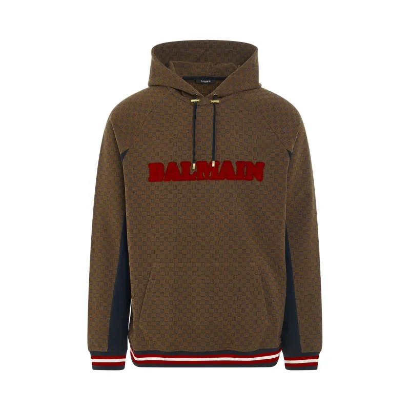 Monogram Logo Hoodie in Brown sold by MARAIS