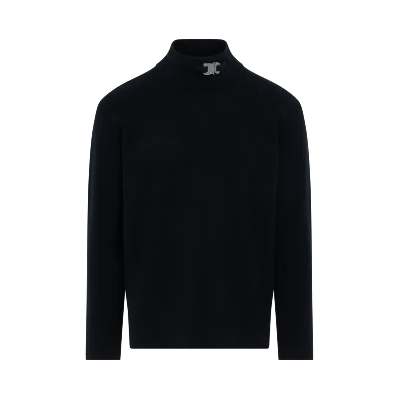 Buckle Turtleneck Sweater in Black sold by MARAIS