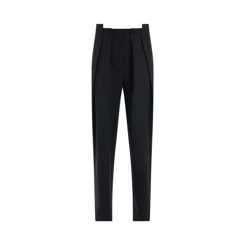 Ablohland Wool Paperbag Pants in Black sold by MARAIS