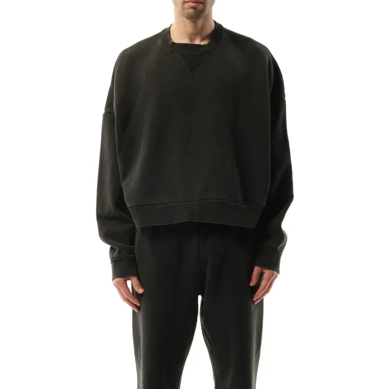 Box Sweatshirt in Washed Black made by Entire Studios